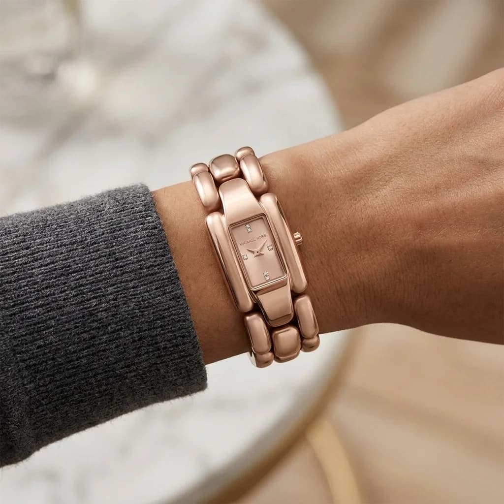 Michael Kors MK4954 côté fond de boîtier or rose