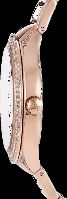 Montre femme Michael Kors Kerry MK3313 dorée rose maillons rectangulaires vue 3