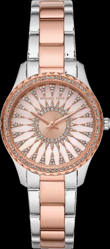Montre femme Michael Kors Layton MK6894 Pave bracelet en acier inoxydable bicolore