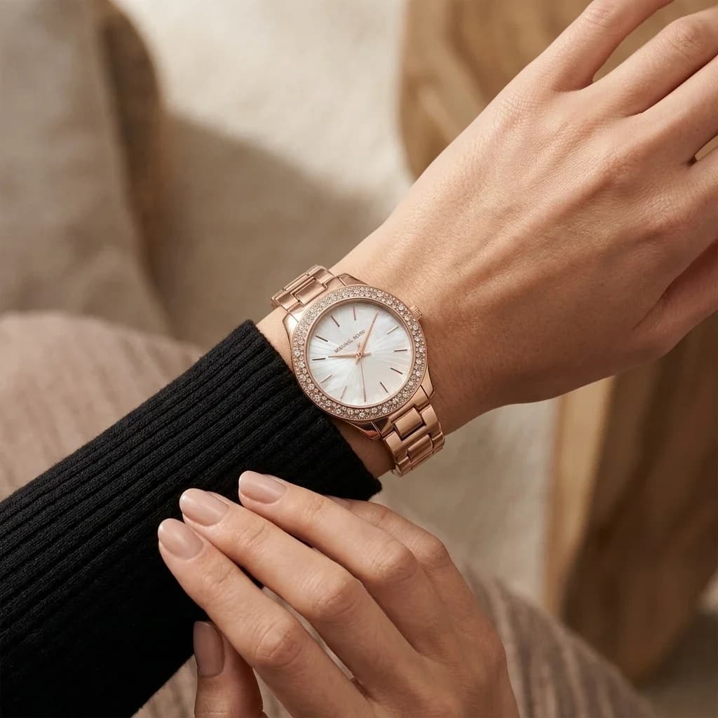 Michael Kors MK4557 côté fond de boîtier or rose