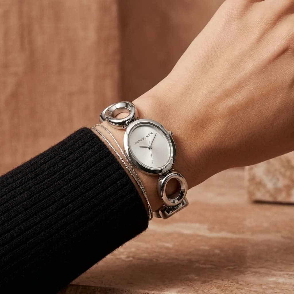 Michael Kors MK4958 côté fond de boîtier argent