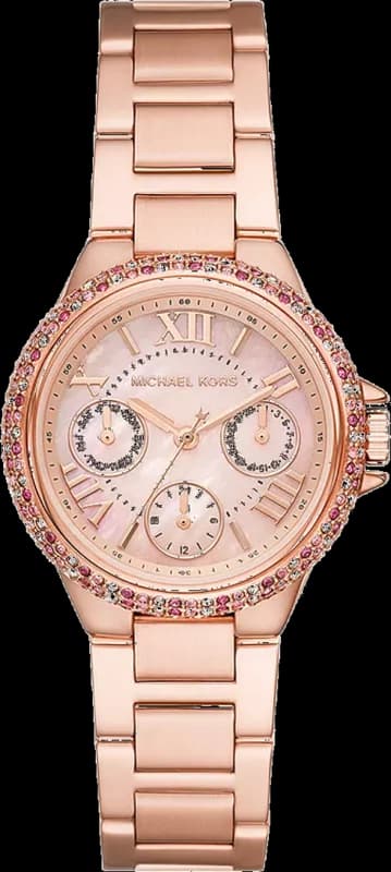 Michael Kors Mini-Camille MK7273 Pave Women's Watch rose-gold tone dial and stainless steel bracelet