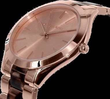 Gros plan sur le cadran or rose de la Michael Kors MK4301