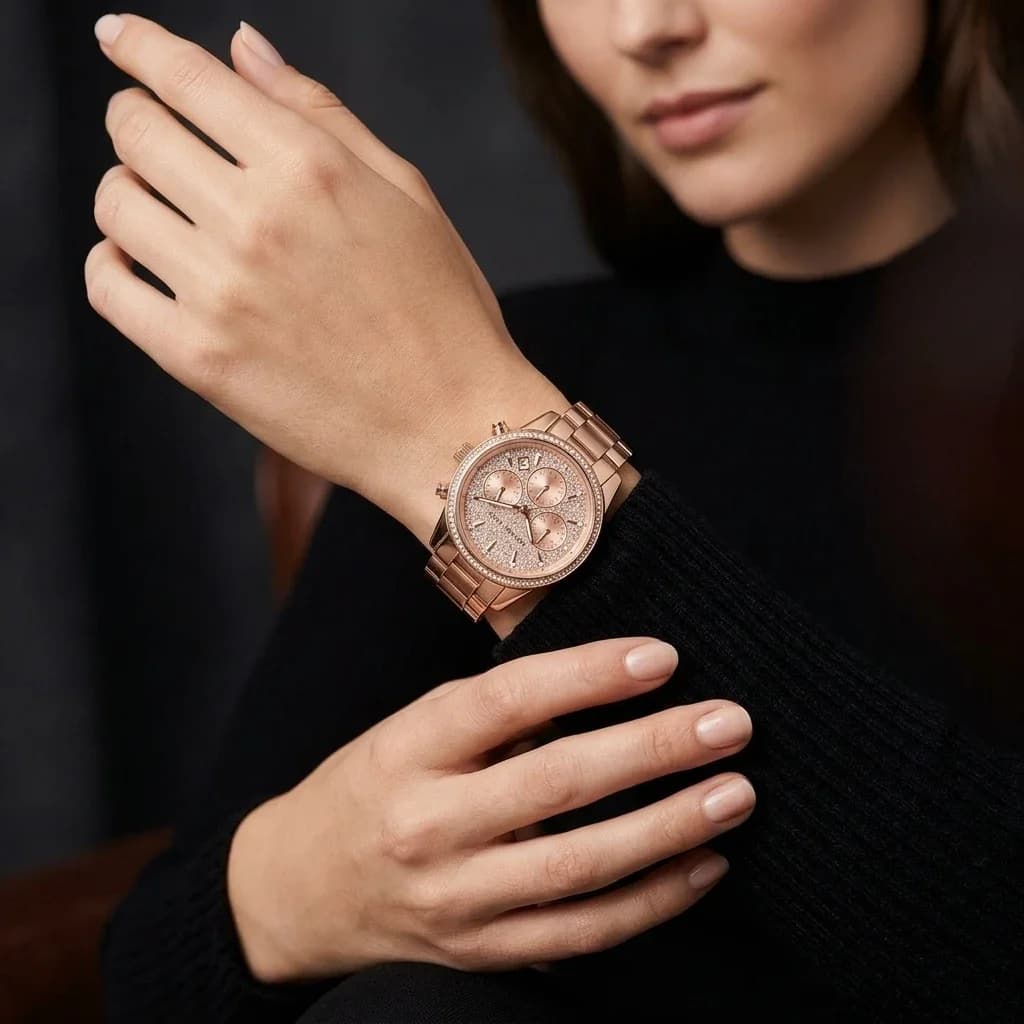 Michael Kors Ritz MK7302 Crystal Pavé Chronograph Women's Watch vue 5