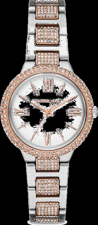 Montre Femme Michael Kors Taryn MK4461 Pave cadran blanc et bracelet bicolore en acier inoxydable