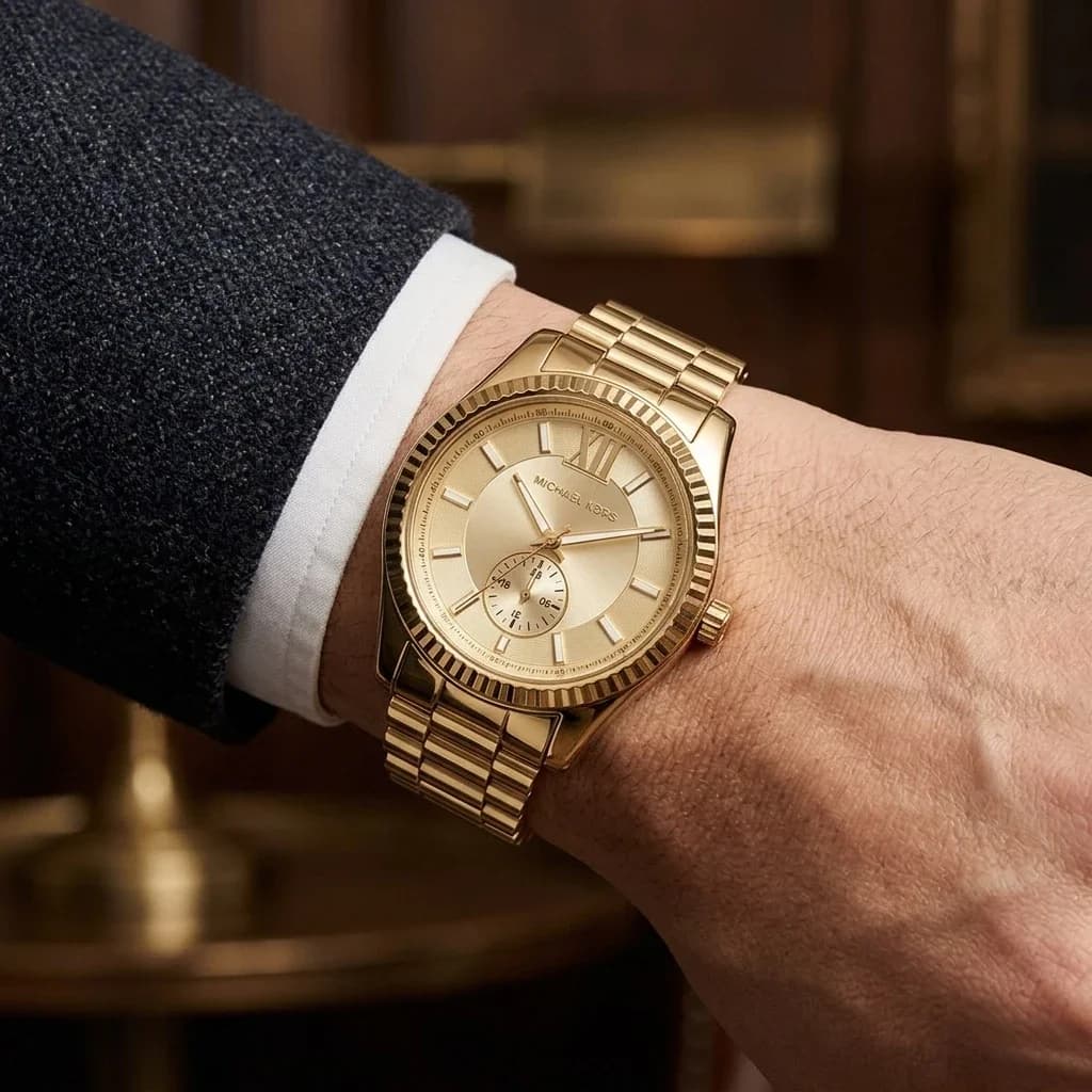 Montre homme Michael Kors Lexington MK8947 bracelet en acier inoxydable doré vue 7