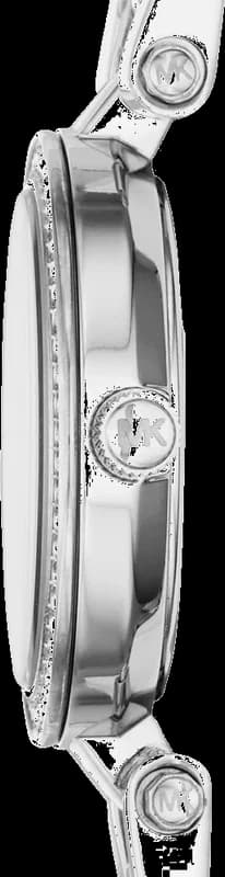 Gros plan sur le cadran argent de la Michael Kors MK3294