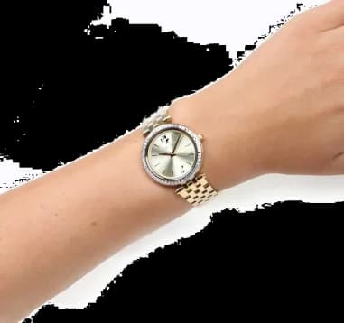 Michael Kors MK3365 Gold-Tone Stainless Steel Watch with Crystal Bezel vue 5