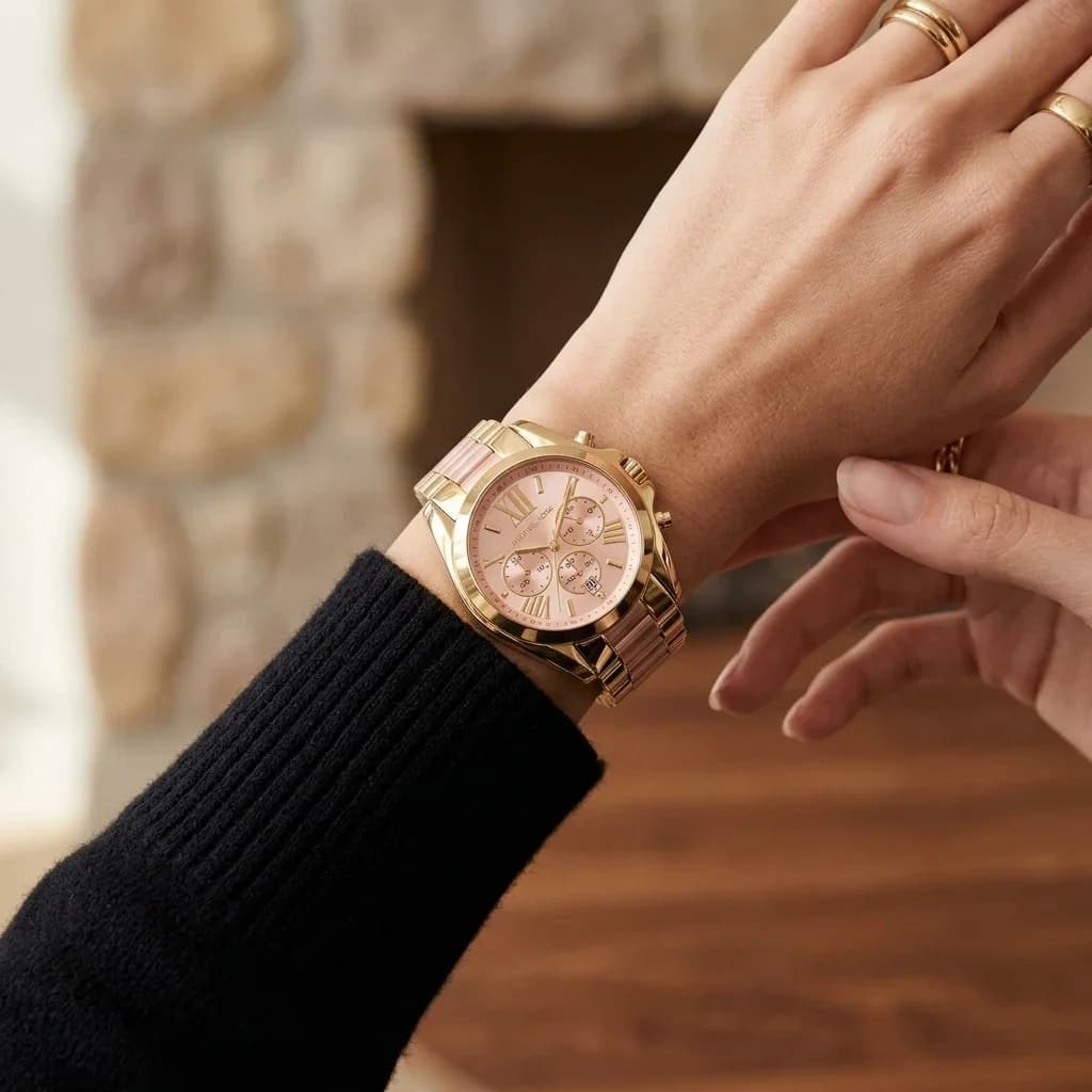Michael Kors MK6359 Bradshaw Champagne Dial Watch vue 5