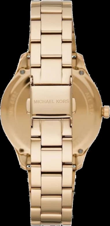 Gros plan sur le cadran noir de la Michael Kors MK6682