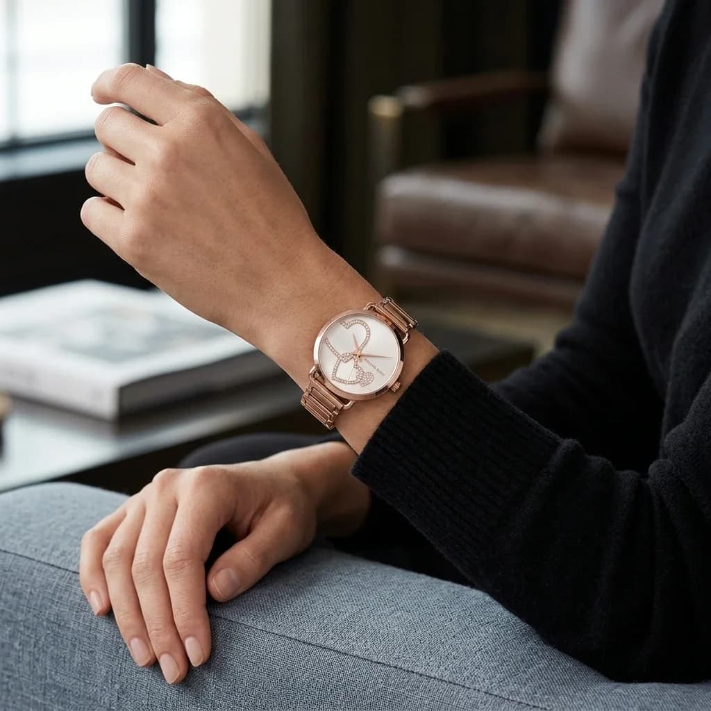 Montre Michael Kors Portia MK3825 en acier or rose vue 5
