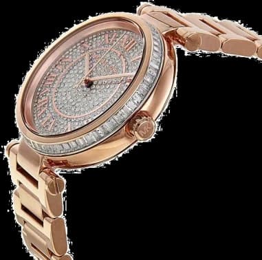 Gros plan sur le cadran or rose de la Michael Kors MK5868