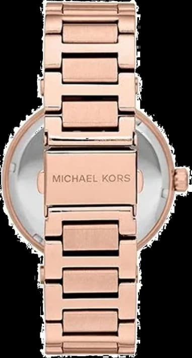 Montre Michael Kors Skylar MK5868 Pavée de cristaux bracelet en acier doré rose vue 4