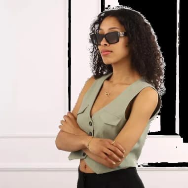 Miu Miu Glimpse MU 07YS Rectangle Acetate Sunglasses vue 3