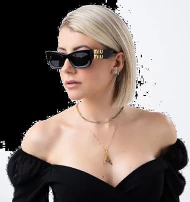 Miu Miu Glimpse MU 09W Rectangular Acetate Sunglasses vue 3