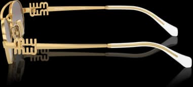 Lunettes de soleil Miu Miu MU54ZS 5AK30C monture métal doré or jaune vue 2