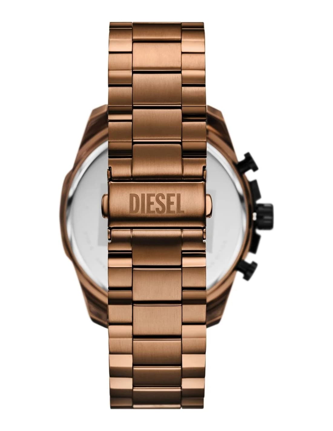 Gros plan sur le cadran marron de la Diesel DZ4697