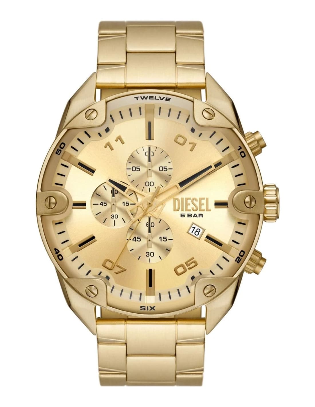 Diesel DZ4608 vue de côté, bracelet acier