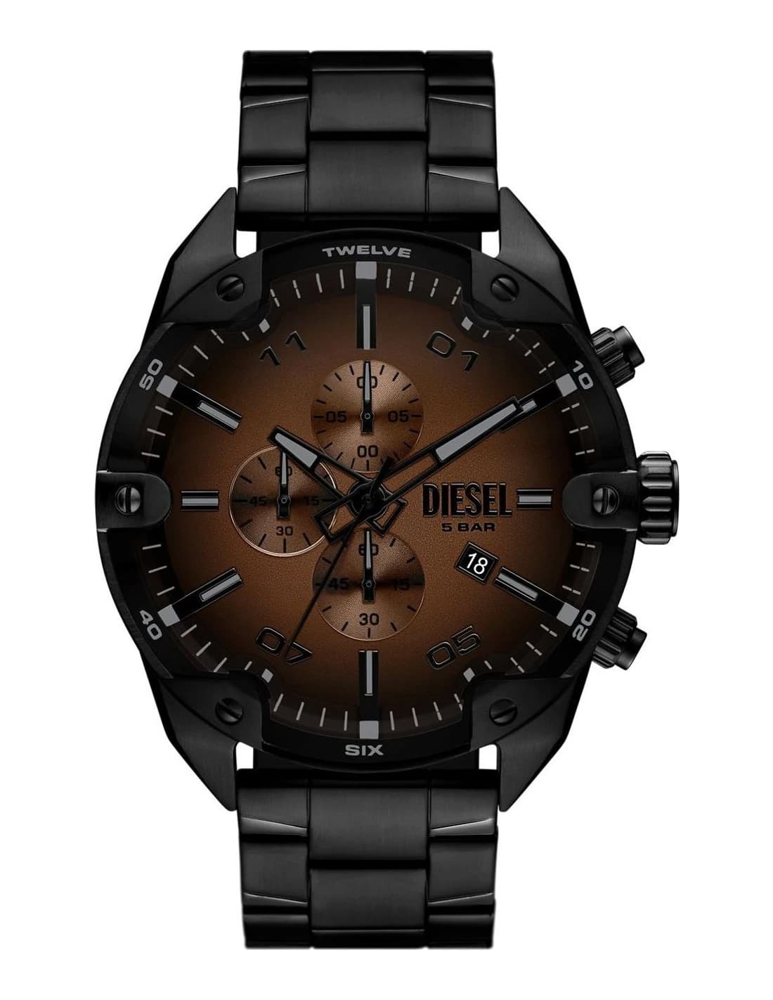Diesel DZ4691 vue de côté, bracelet acier