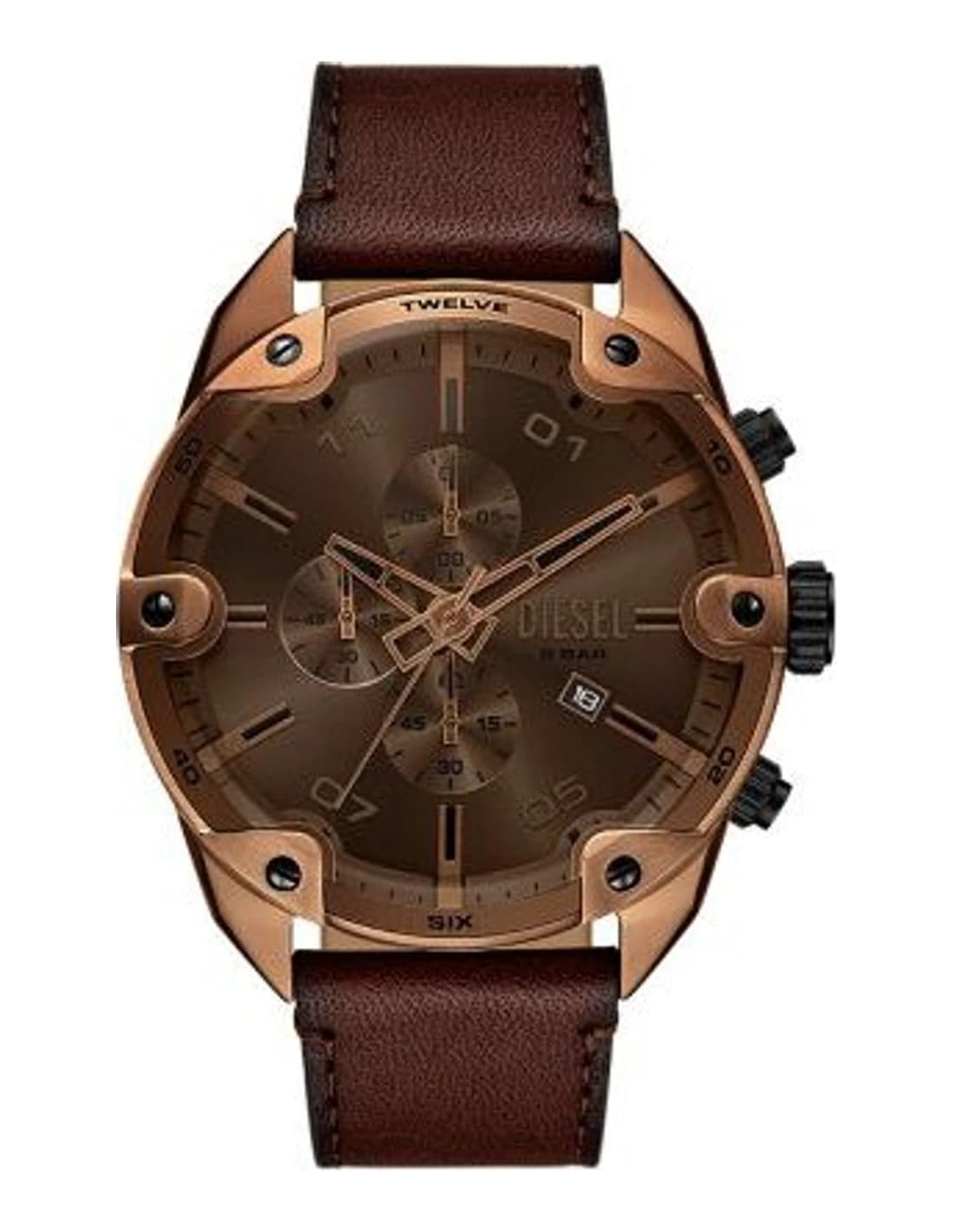 Montre Diesel DZ4698 homme cadran marron bracelet cuir