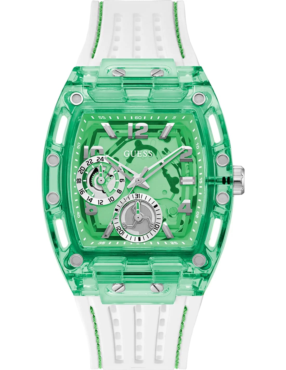 Montre Guess GW0499G10 homme cadran vert bracelet silicone