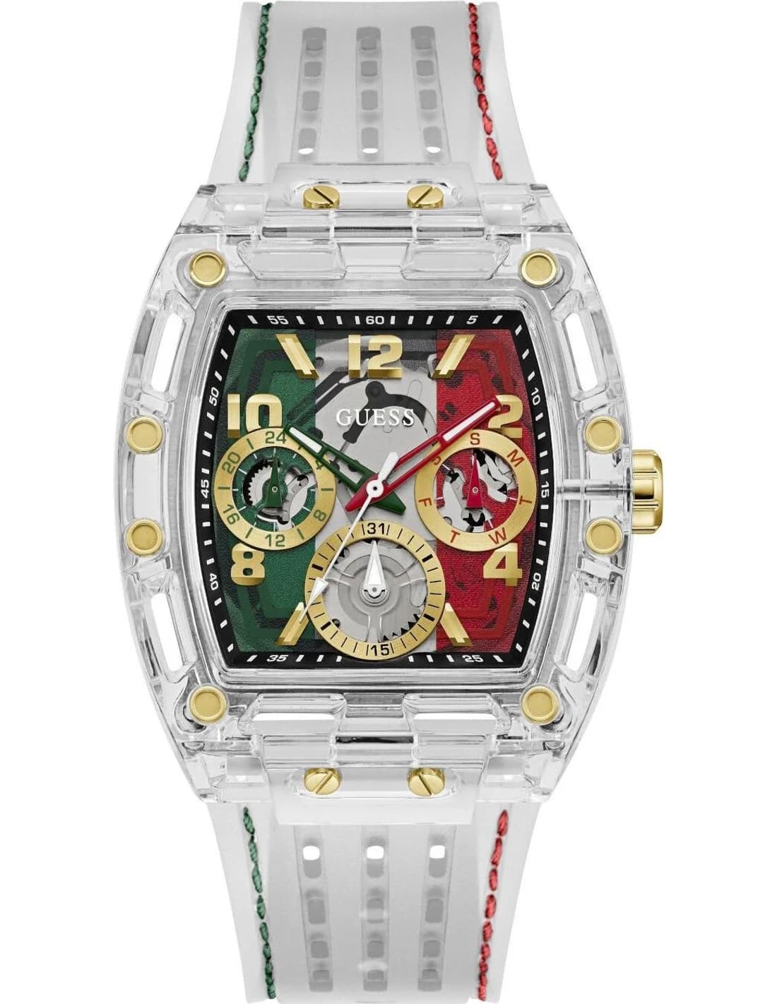 Montre Guess GW0499G15 homme cadran multicolore bracelet silicone