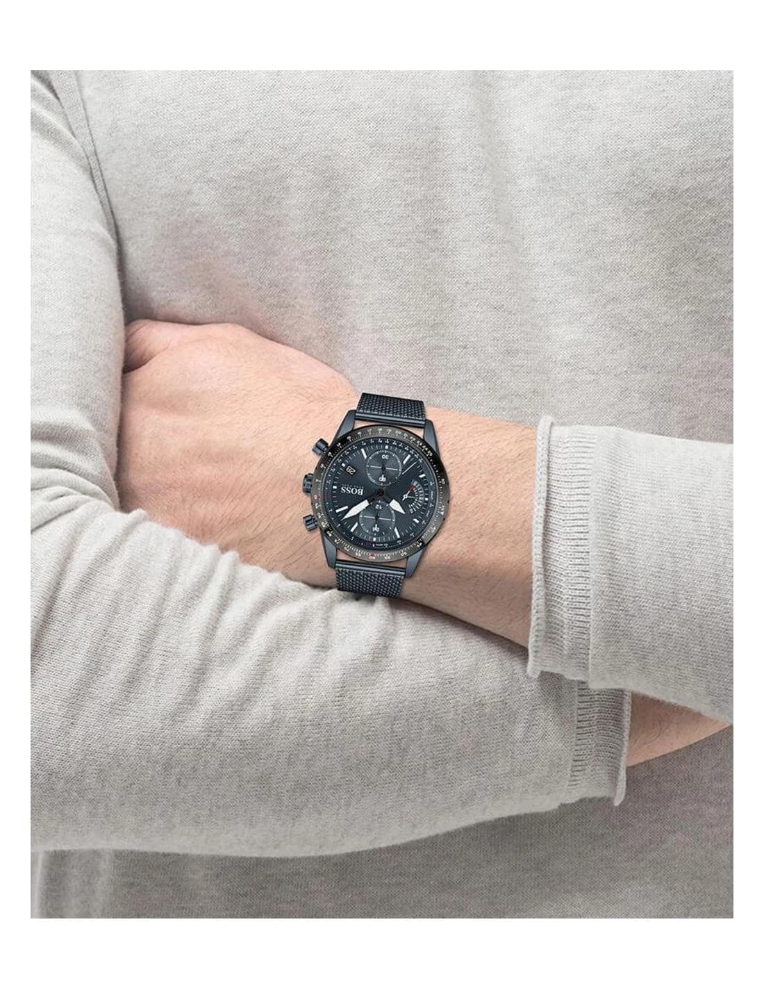 Hugo Boss 1513887 côté fond de boîtier bleu