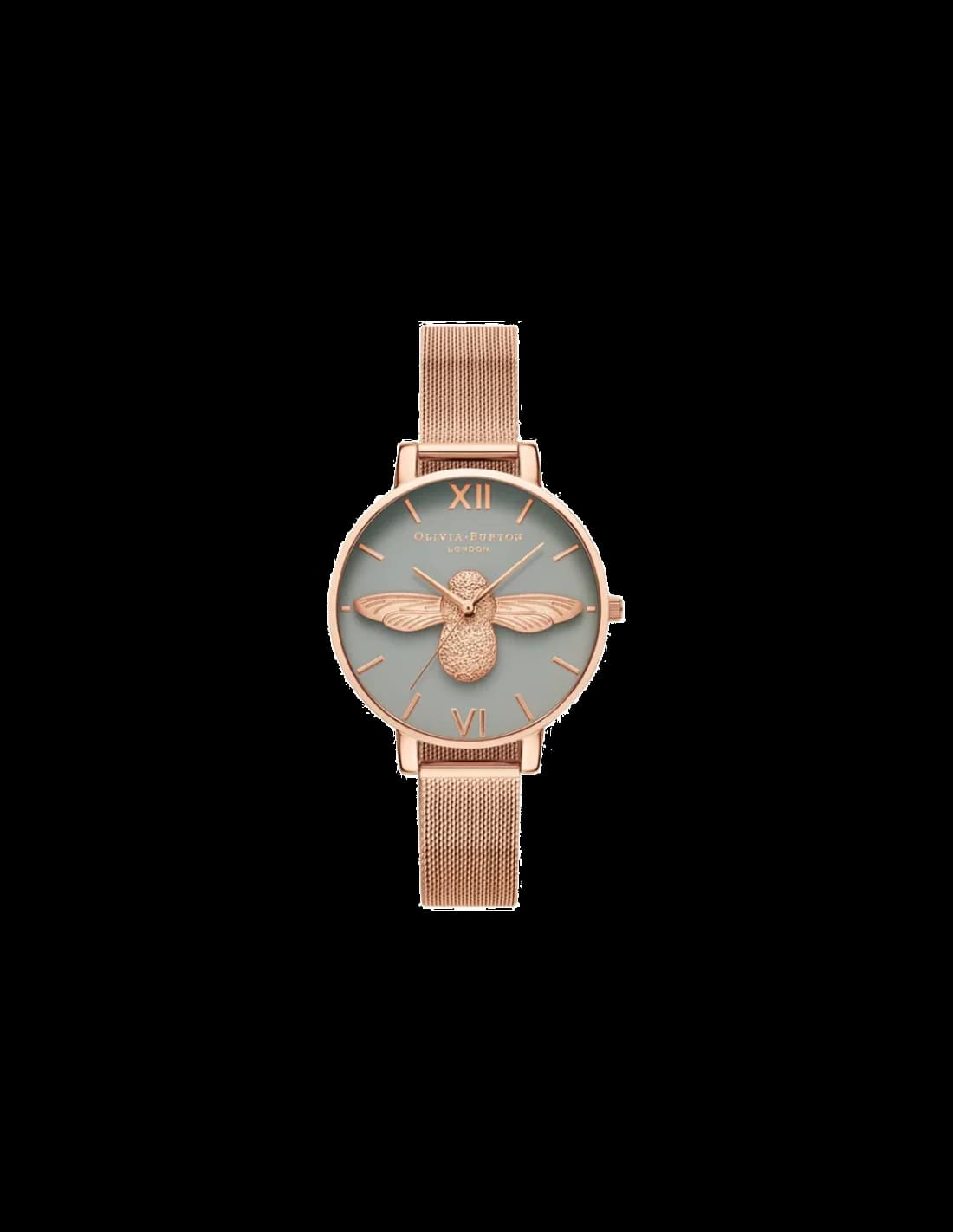 Olivia Burton OB16EX116 vue de côté, bracelet acier