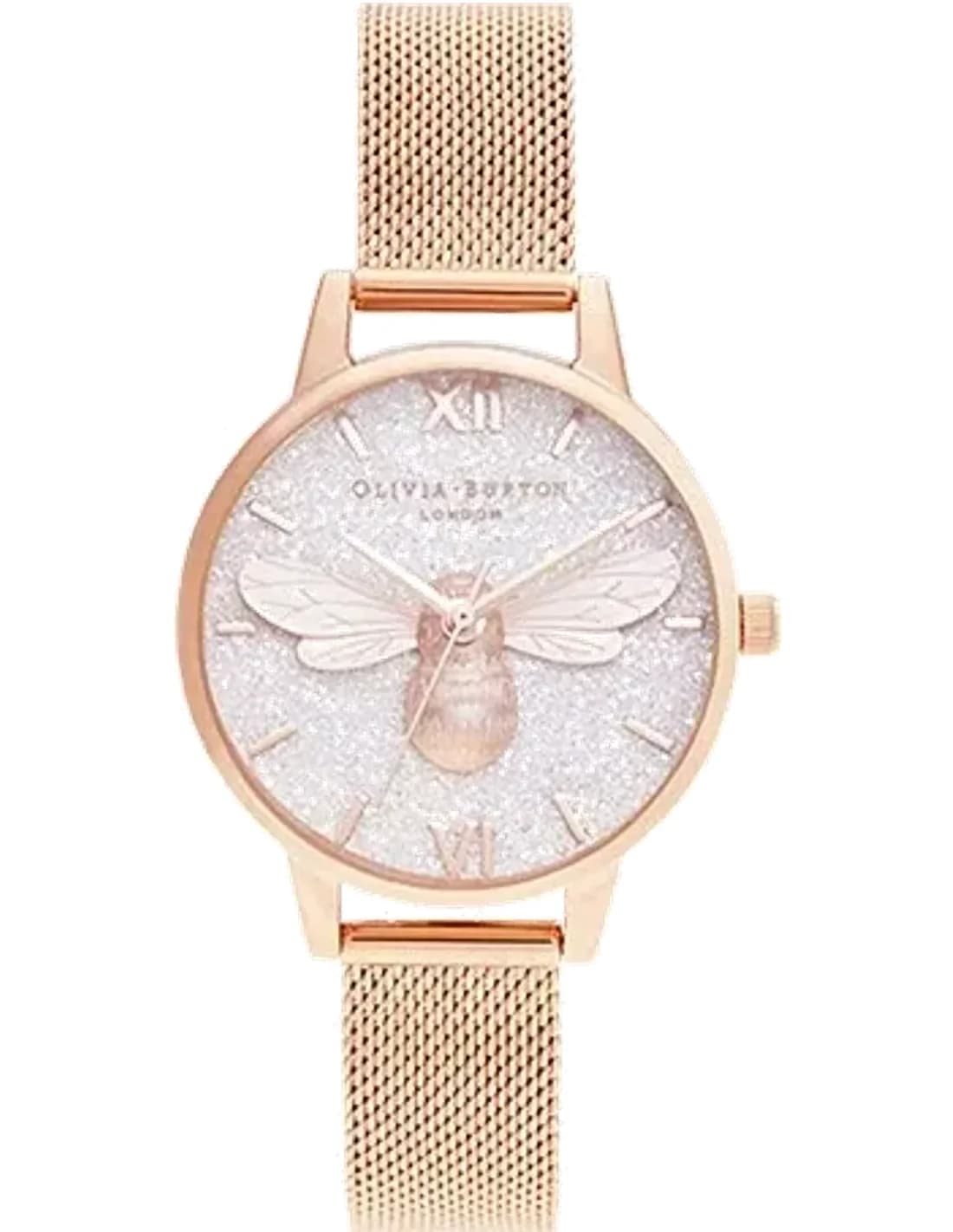 Olivia Burton OB16FB04 vue de côté, bracelet acier