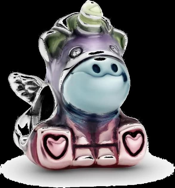 Charm Pandora argent Bruno La Licorne Arc-En-Ciel Multicolore Pandora Friends vue 2