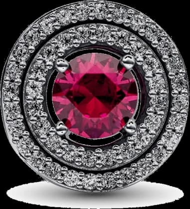 Charm Pandora Abyme de Cercles Scintillants Rouge Pandora Timeless Femme