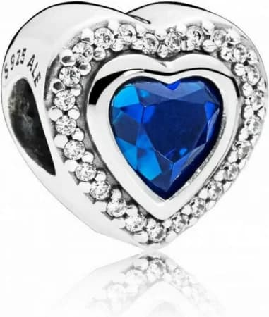 Pandora Moments Sparkling Blue Heart Pandora Charm 925/1000 Silver