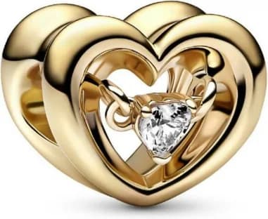 Pandora Luminous Heart Floating Stone Charm Gold