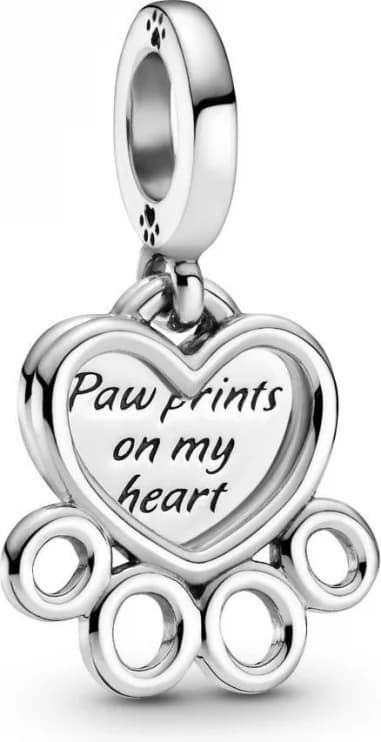 Charm Pandora Cœurs et Empreinte de Pattes 799360C00 en Argent 925/1000