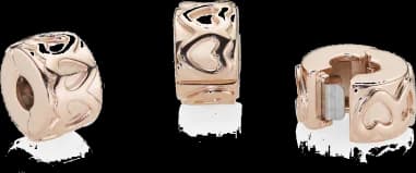 Charm Pandora Clip Couronne de Cœurs Pandora Moments Métal doré à l’Or Rose fin 585/1000