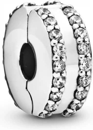 Charm Pandora Clip Pavé Double Rang Pandora Moments Argent 925/1000