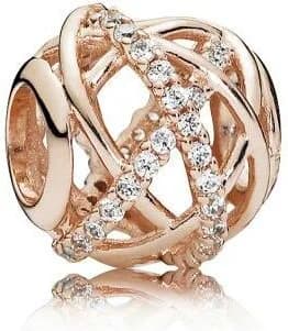 Charm Pandora Espaceur Scintillant Transparent Pandora Moments Métal doré à l’Or Rose fin 585/1000