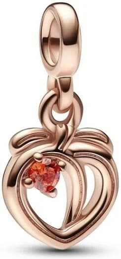 Charm Pandora et perles Cœur doré rose ME