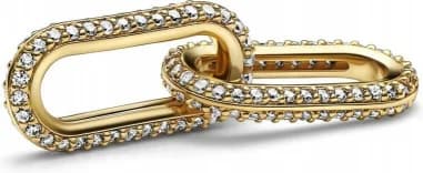 Charm Pandora et perles Double link pavé doré ME
