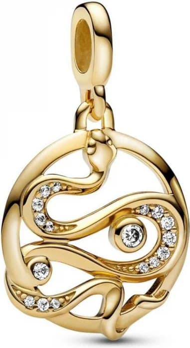 Charm Pandora et perles serpent Doré ME