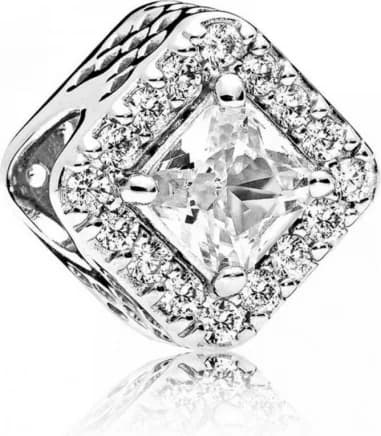 Charm Pandora Halo Scintillant Carré Pandora Moments Argent 925/1000