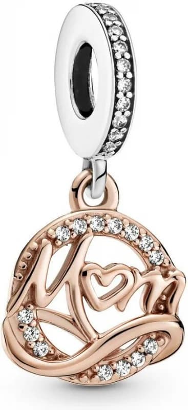 Charm Pandora Pendant silver and Metal gilded with fine pink gold 585/1000 Mum Pandora People