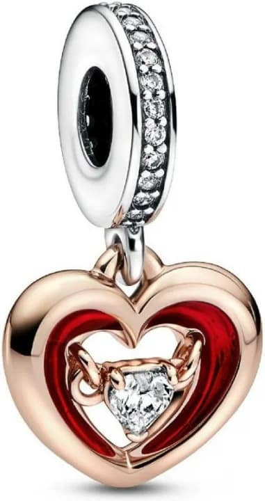 Charm Pandora Pendant Bimatière Cœur Lumineux