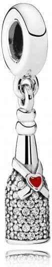 Charm Pandora Pendant Bouteille de Vin Scintillante Pandora Moments Argent 925/1000