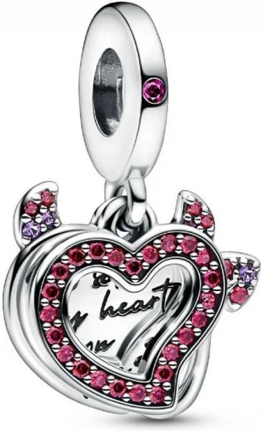 Charm Pandora Pendant Double Cœur Démoniaque