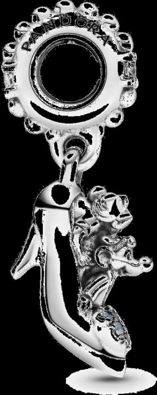 Charm Pandora Pendant Métal doré à l'or rose fin 585/1000 Double Disque Bleu