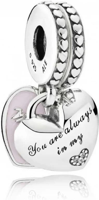 Charm Pandora pendentif avec cœurs mère et fille Pandora Moments Argent 925/1000