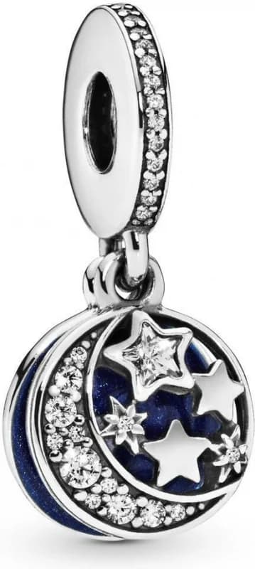 Charm Pandora pendentif lune et ciel bleu Pandora Moments Argent 925/1000