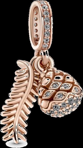 Charm Pandora Pomme de pin rose avec cristaux