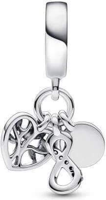 Charm Pandora triple infini famille argenté vue 2